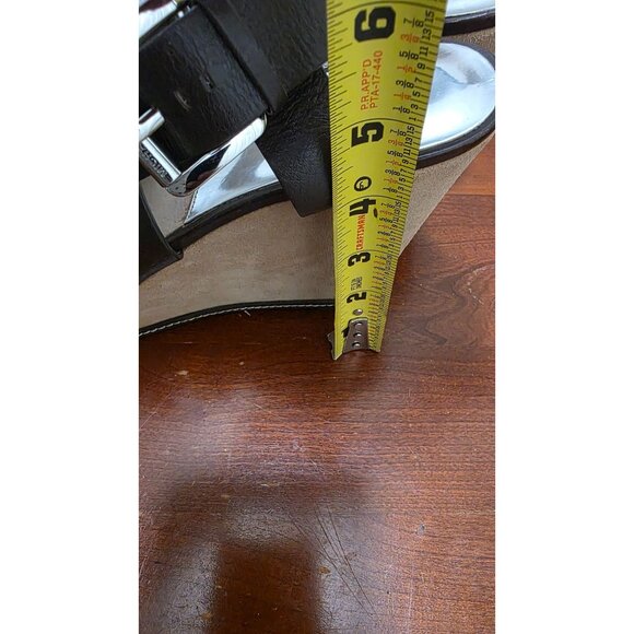 Michael Kors Brown Leather /Suede Strappy Platform Wedge Sandals Size 9 - Picture 7 of 8